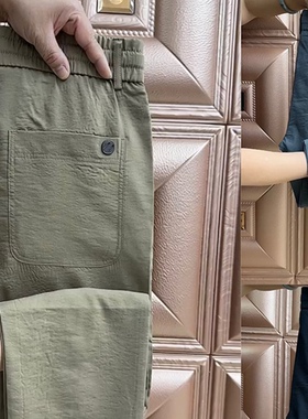 清仓捡漏男士休闲裤夏季薄款裤子男宽松直筒裤松紧腰冰丝速干长裤