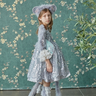 儿童老鼠演出服女童飞天老鼠剧本演讲服装口才舞台服装生日宴礼服