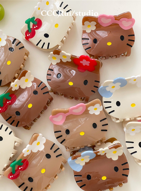 CCCRUI原创可爱巨好看抓夹醋酸夏威夷黑皮鲨鱼夹精致卡通鸭嘴发夹