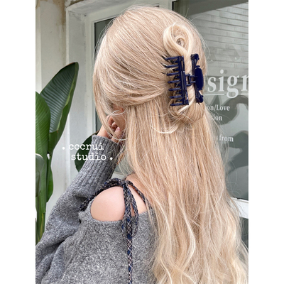 CCCRUI定制老友记瑞秋同款蓝抓夹气质简约百搭鲨鱼夹后脑勺盘发夹