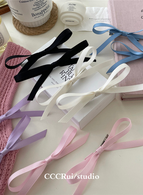 CCCRUI 韩国手作芭蕾风进口蝴蝶结丝带对夹侧边刘海发夹头饰发饰