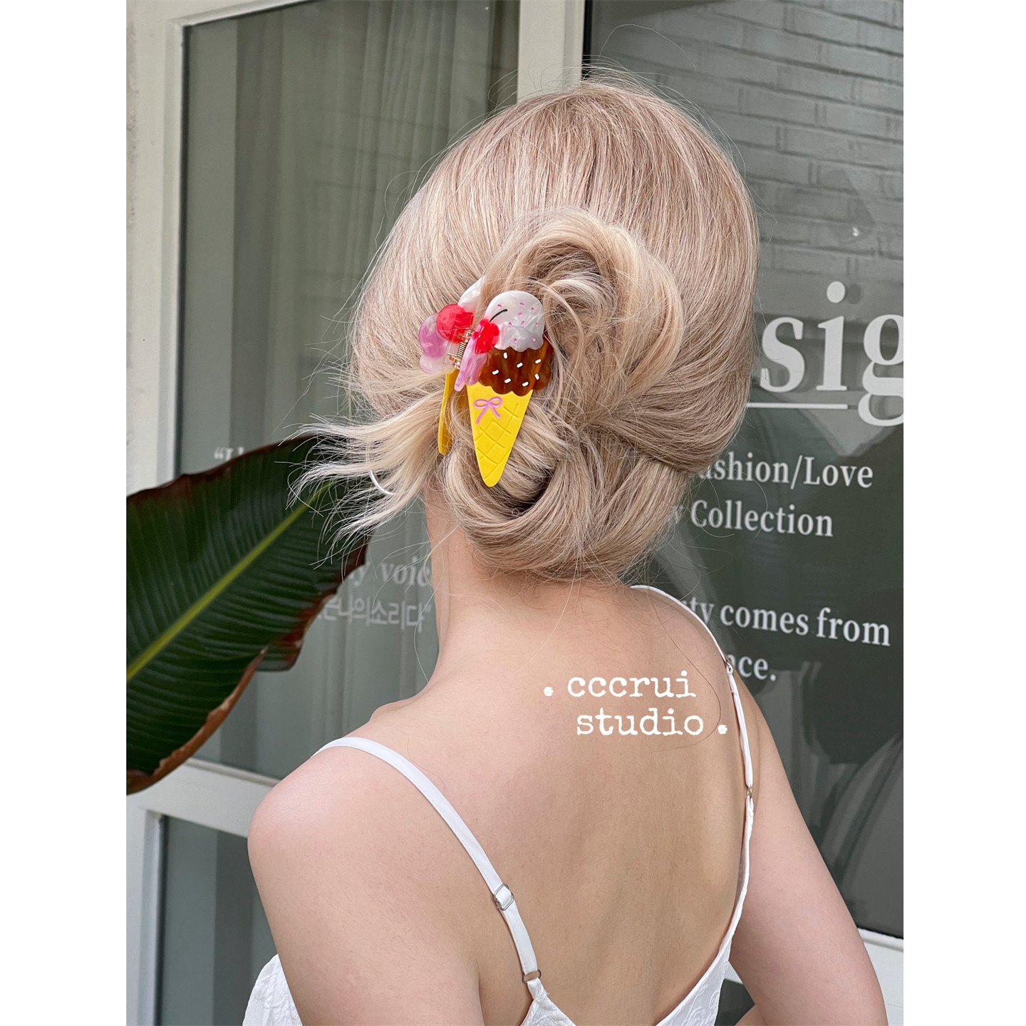 CCCRUI 趣味ins雪糕抓夹醋酸可爱冰激凌鲨鱼夹高级感韩国发饰发夹