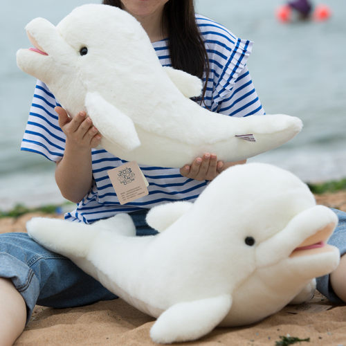 海洋世界公仔白海豚默奇毛绒玩具