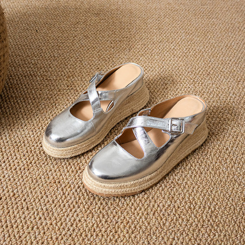 龙猫叔厚底高跟包头凉拖鞋女夏