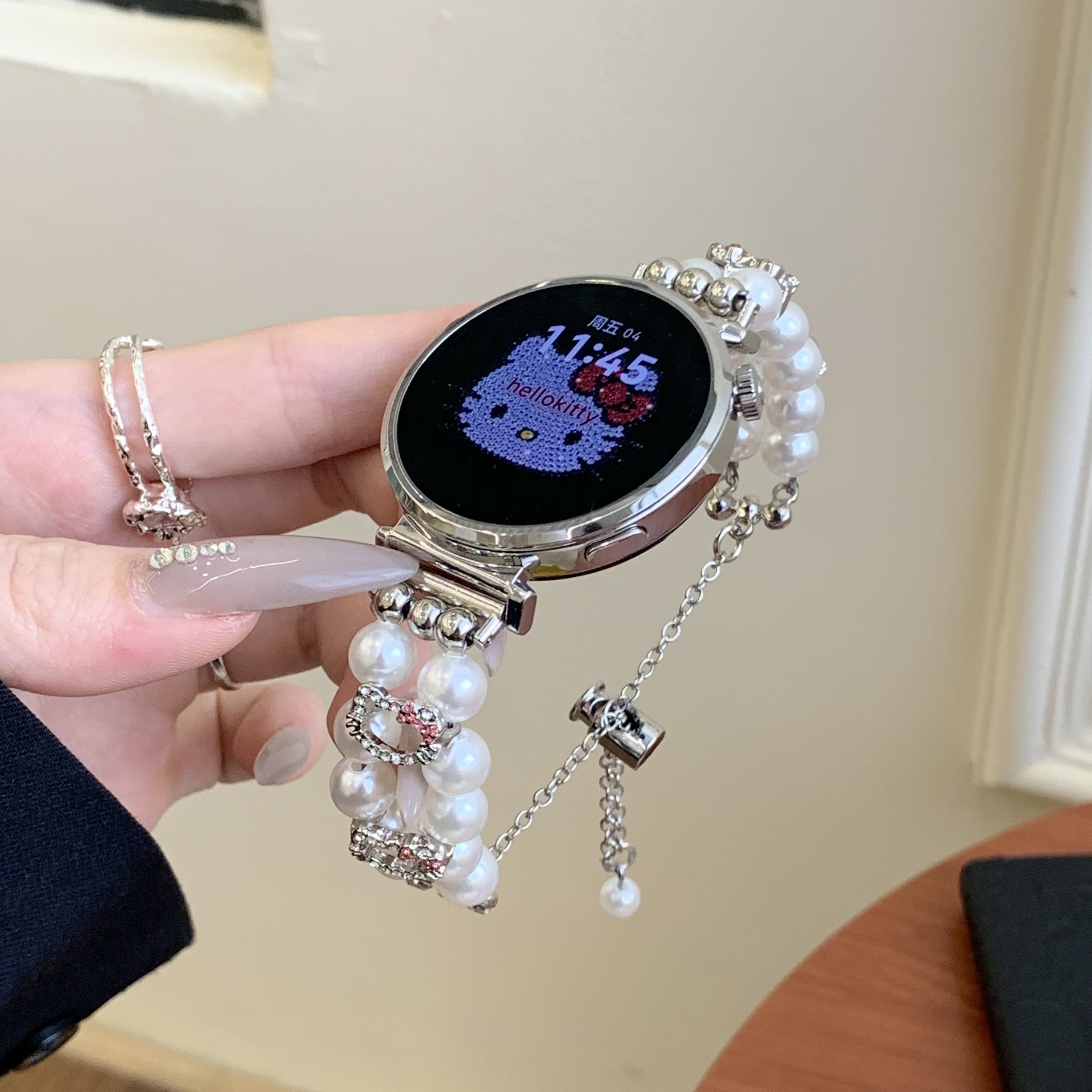 适用华为GT5表带KT猫珍珠手链高级女GT4GT3GT2watch5watch4watch3