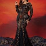 Plus Size Long Sequin Bridesmaid Party Maxi Prom Dress Gown