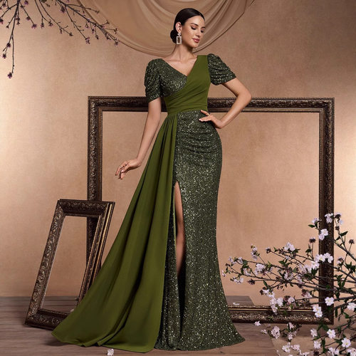 新款外贸礼服长裙正式晚宴礼服 evening party dresses birthday