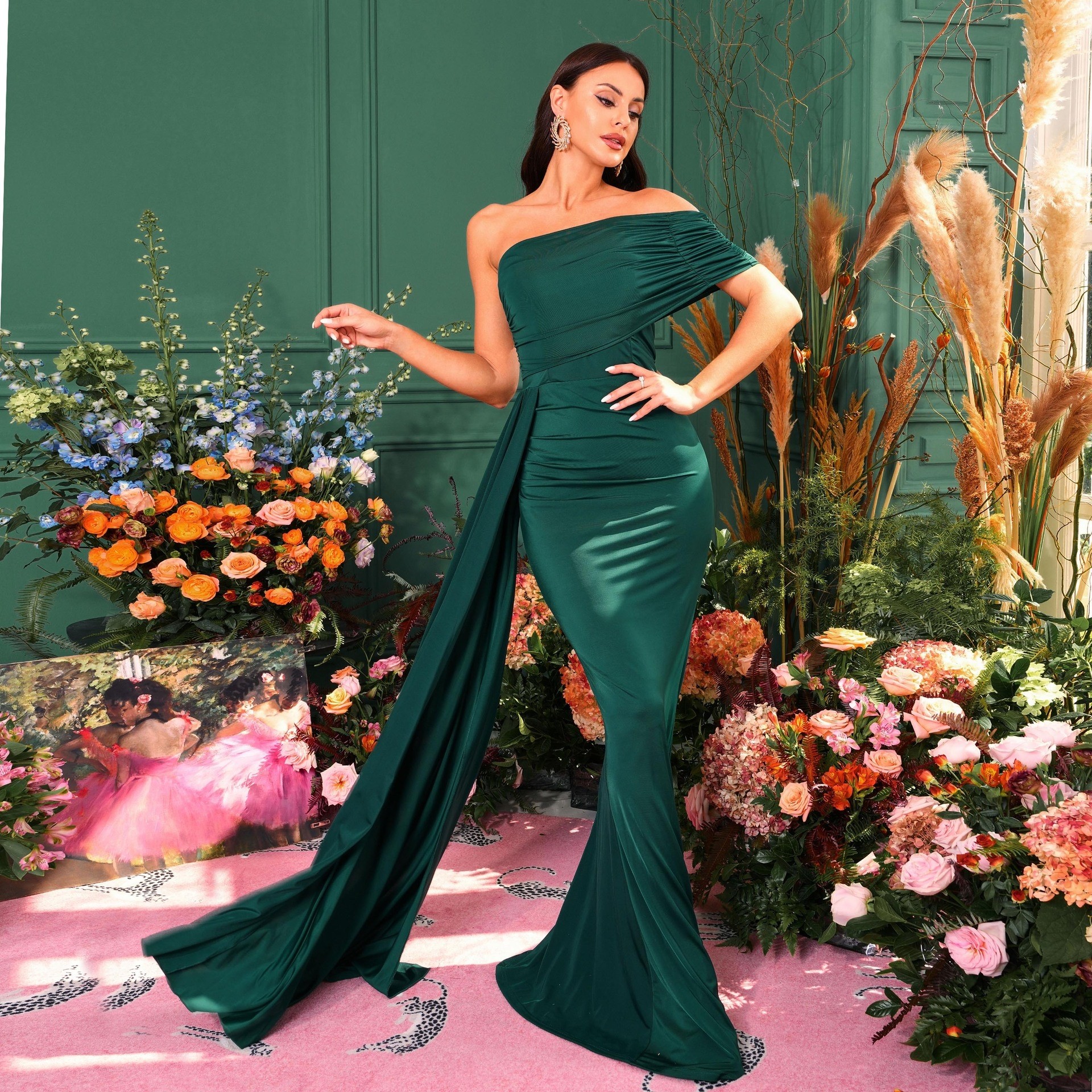 欧美风性感抹胸长裙晚礼服连衣裙婚礼 partywomen wedding dress