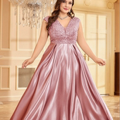 Party 欧洲站礼服裙大码 Dress Plus Size 胖MM装 宴会晚礼服连衣裙