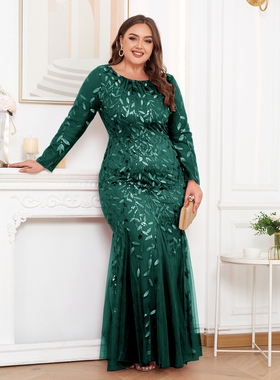 Plus Size Evening Dresses Mermaid Party Gown Dress 大码礼服