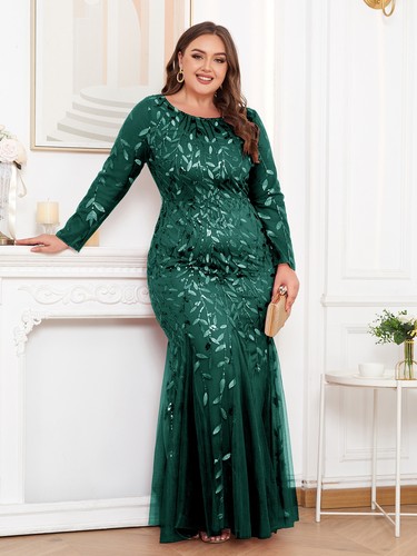 Plus Size Evening Dresses Mermaid Party Gown Dress 大码礼服