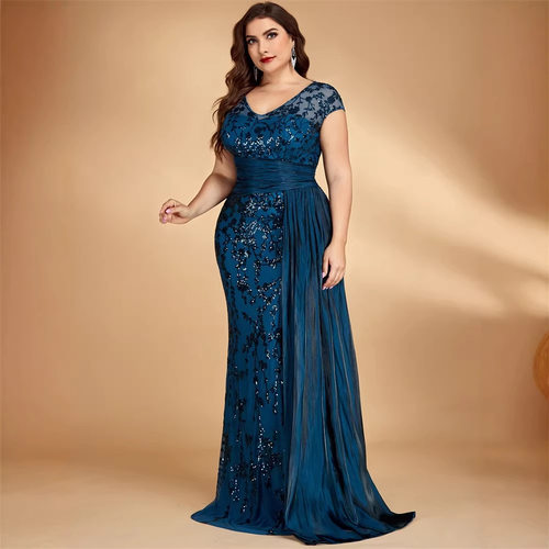 大码礼服长裙外贸宴会裙性感生日连衣裙 sexy birthday dress 4XL