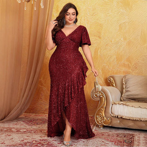 晚礼服正式性感舞会派对礼服闪亮大码礼服裙 evening party dress