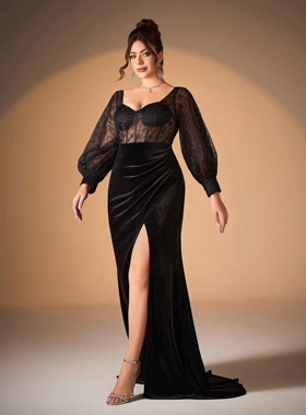 Plus Size dress women long maix party dress Платье 裙