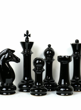 欧式风黑色国际象棋书房软装配饰