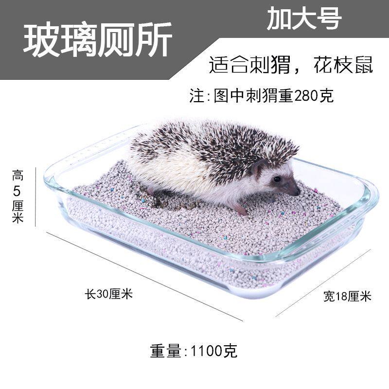 加大号玻璃厕所刺猬龙猫浴盆防翻易清洗刺猬尿沙盆防打翻30*18*5