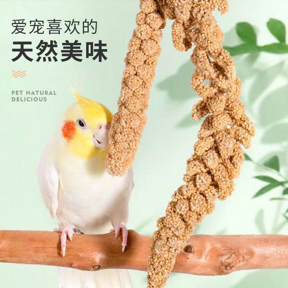 新货 鸟零食天然谷穗黄谷穗小米鹦鹉仓鼠营养粮带壳零食装饰造景