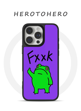 FXXK青蛙 适用苹果手机壳17promax磁吸iPhone16新款抽象15小众高级14恶搞趣味13不会撞壳ins风紫色手机壳个性