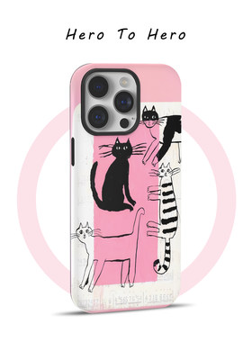 怀旧猫咪乐谱 适用苹果17promax手机壳软磁吸iPhone16新款原创15小众高级14个性13华为oppo小米15手机壳个性