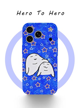 Y2K千禧风小幽灵适用苹果手机壳磁吸iPhone17promax新款16创意15高级感14小众不撞款13巨好看ins风手机壳蓝色