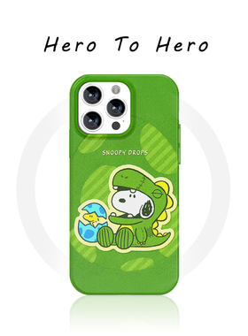 绿色蛋壳史努比 适用苹果17promax手机壳磁吸iPhone16小众15剋啊好看14新款13菲林华为oppo小米15手机壳防摔