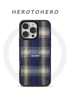 日系文艺复古格纹 适用苹果手机壳17promax磁吸iPhone16新款创意15高级1艺术小众14蓝色13潮流12巨好看手机壳