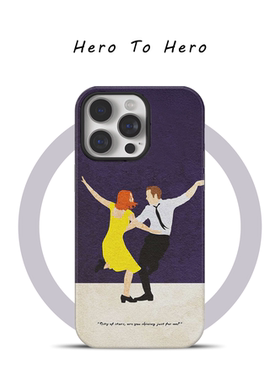 爱乐之城适用苹果17promax手机壳磁吸iPhone16新款文艺15电影周边14卡通插画13超好看紫色华为oppo小米手机壳