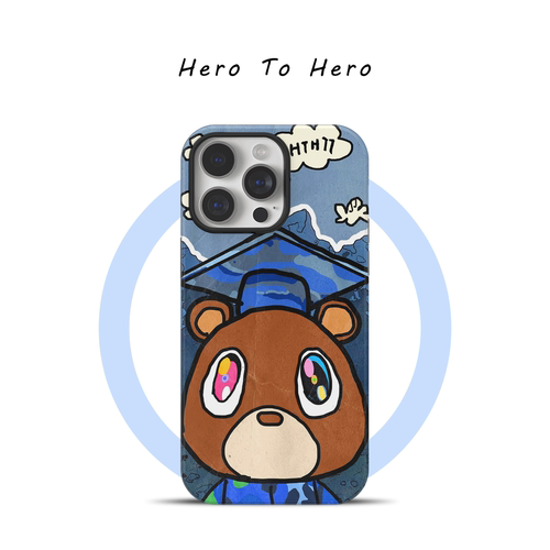 Kanye侃爷辍学熊 适用苹果17promax手机壳磁吸iPhone16新款美式15小众高级感14可爱13个性华为oppo小米手机壳