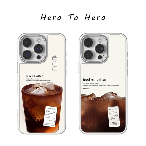 来杯冰美式适用苹果华为手机壳17promax磁吸iPhone16新款15小众高级感14创意艺术13咖啡周边12手机壳磨砂防摔