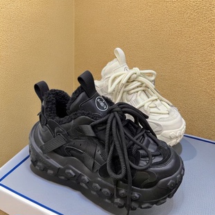 秋季 休闲鞋 甜酷机车老爹鞋 时尚 潮 女厚底增高榴莲爆款 2025新款