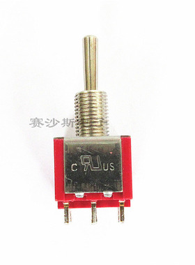 红色钮子开关MTS-303 摇臂开关9脚3档 摇杆拨动开关微型电源开关