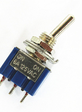 钮子开关 拨动开关蓝色MTS-102 3A/250V 6A/125V单联 3脚2档
