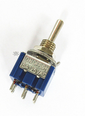 钮子开关 拨动开关蓝色MTS-203 3A/250V 6A/125V双联 6脚3档