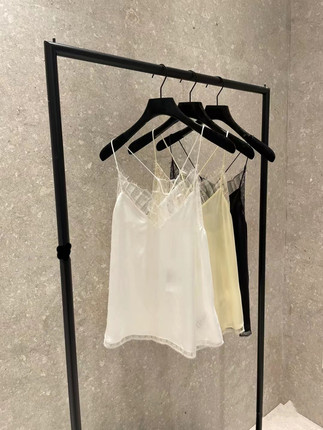 PEACH IRO2026法式轻奢女装经典百搭睫毛蕾丝吊带背心内搭上衣女