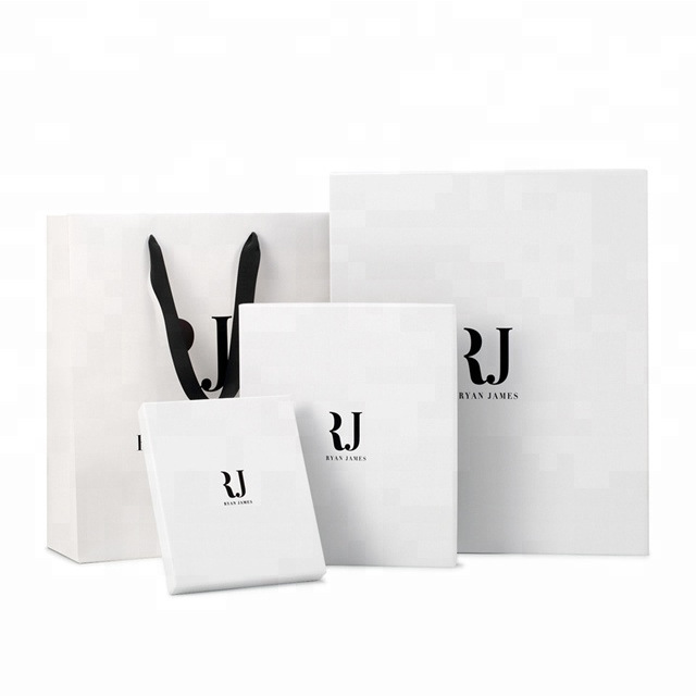 手提袋纸袋定制礼品袋尺寸200gsm白卡库存黑色LOGO印刷包装袋