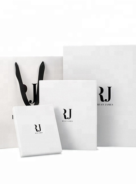 手提袋纸袋定制礼品袋尺寸200gsm白卡库存黑色LOGO印刷包装袋