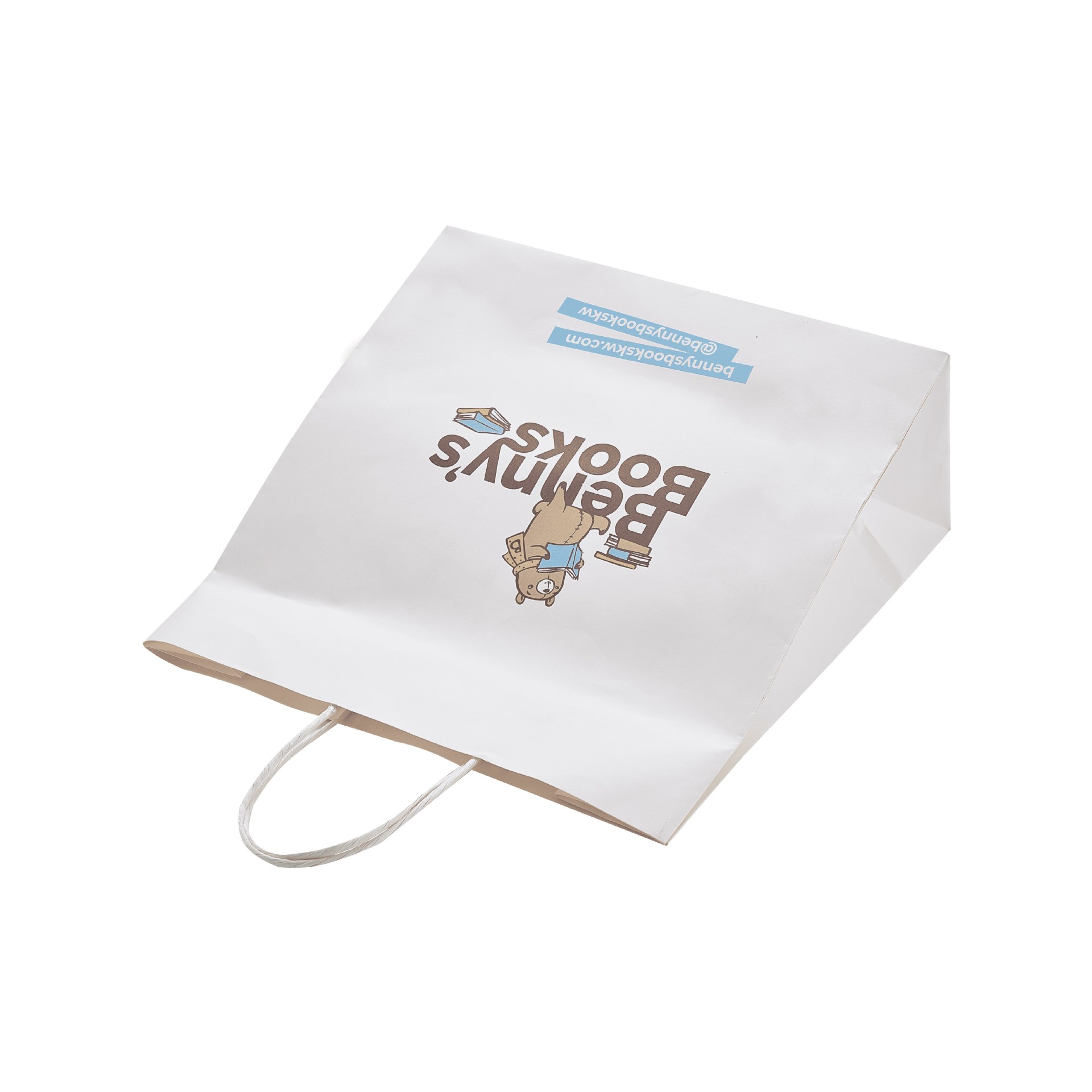 手提袋纸袋定制礼品袋化妆品、书籍、皮革和毛皮用白纸购物包装袋