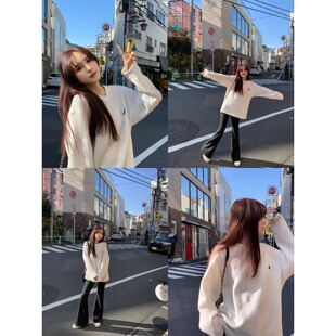 一体绒宽松刺绣T 挚简松弛套装 220G醋酸羊毛加绒喇叭裤 限量