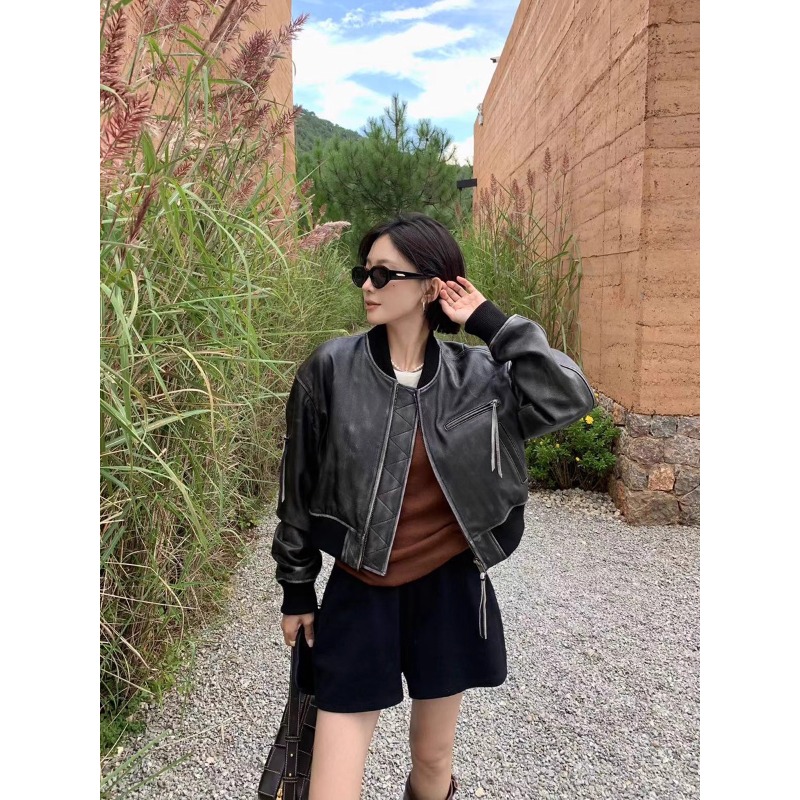 A*e机场私服皮衣  100牛皮 纯手工擦色 缩脂工艺 件件du一無二