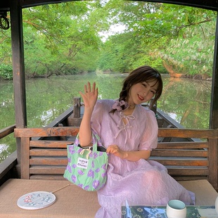 国风连衣裙女夏时尚 绝美蝴蝶结娃娃裙 结缘少女
