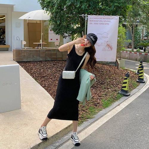 【纸片扭结裙】小心机设计感连衣裙夏季女背心裙