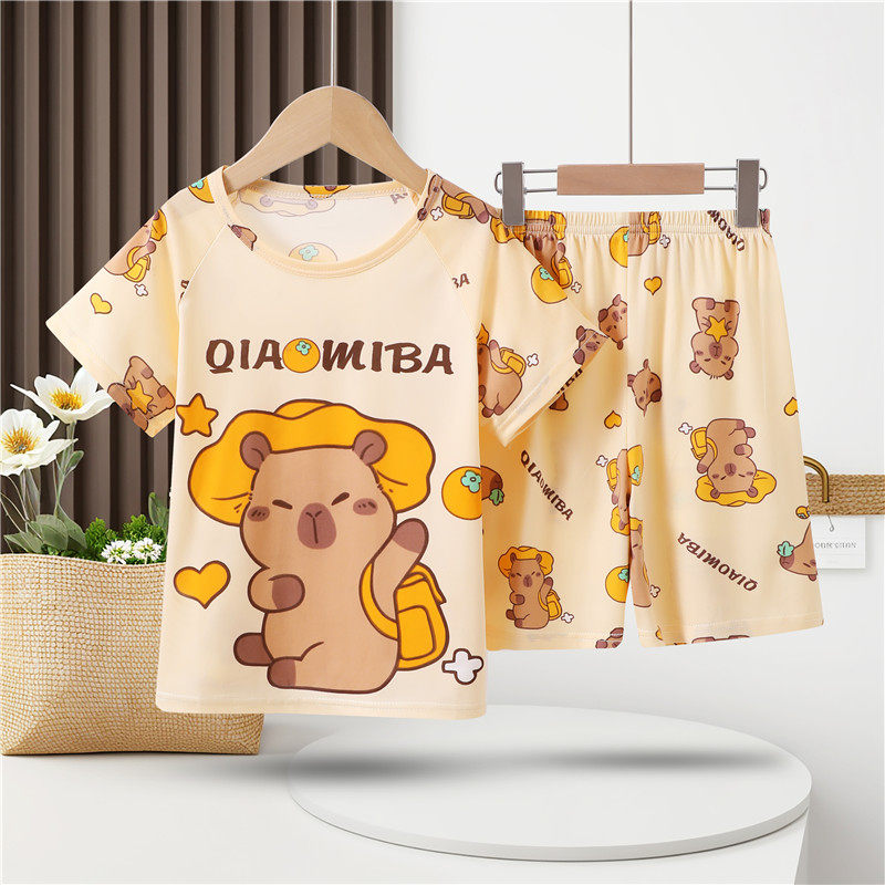 儿童睡衣套装夏天短袖家居服可爱