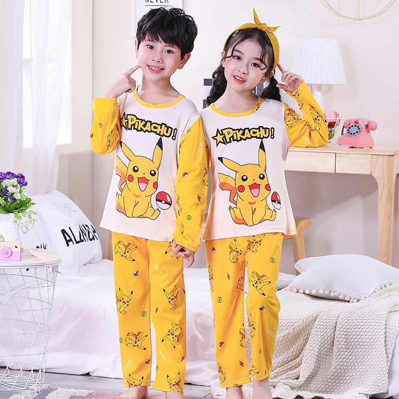 春秋长袖儿童睡衣套装家居服薄款