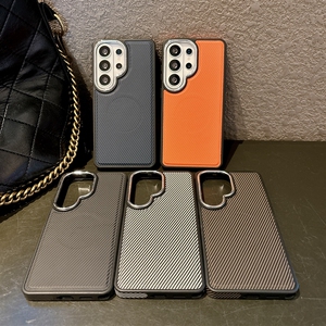 高级感适用三星S26Ultra手机壳S25Ultra碳纤维纹S24Ultra内置磁吸S23Ultra磨砂肤感S22Ultra全包防摔保护硬套