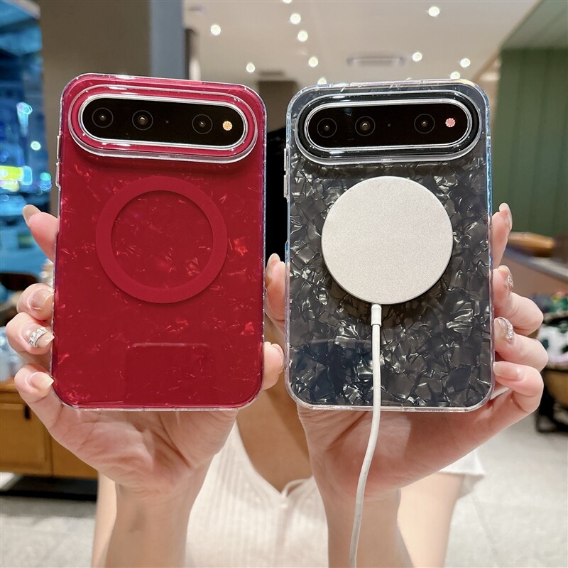 高级感适用华为PuraXView手机壳双面imd贝壳纹PuraXView内置磁吸镭射渐变贝壳纹透色创意全包防摔保护硬套