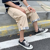 夏季新款七分裤男士宽松休闲大码运动条纹直筒短裤，男装休闲裤，电商B369（原A024）