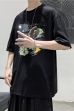 T112短句夏季男士宽松潮流半袖T恤青春流行印花圆领短袖，男装T恤，电商B369（原A024）