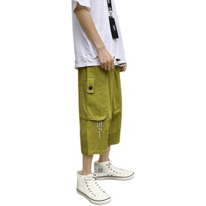    夏季男士工装七分裤潮牌宽松大码韩版休闲直筒裤子图片