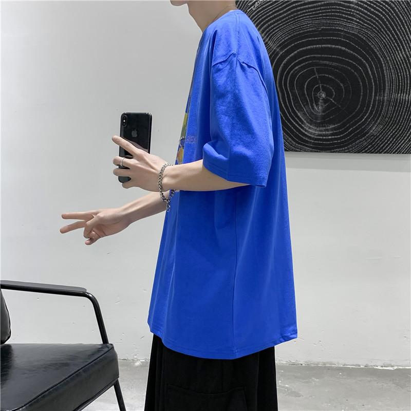 T106短句夏季新款个性印花短袖T恤男宽松潮流半袖体恤,男装T恤,电商B369（原A024）