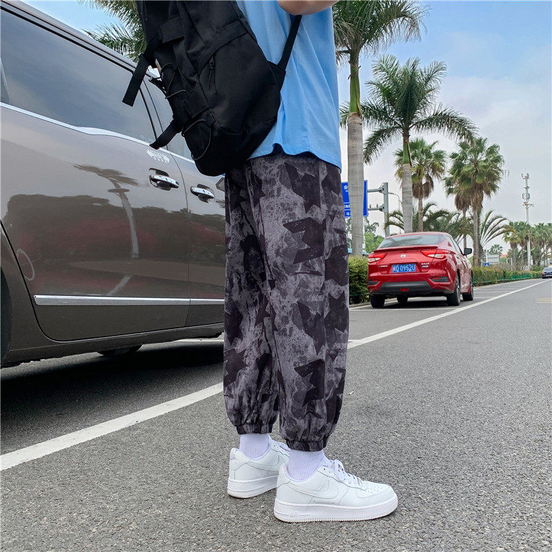 夏季新款束脚九分裤男宽松大码运动休闲束脚哈伦裤子,男装休闲裤,电商B369（原A024）
